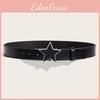 Панк Кожаный ремень из искусственной кожи со звездным декором и застежкой-кнопкой для подростков и взрослых