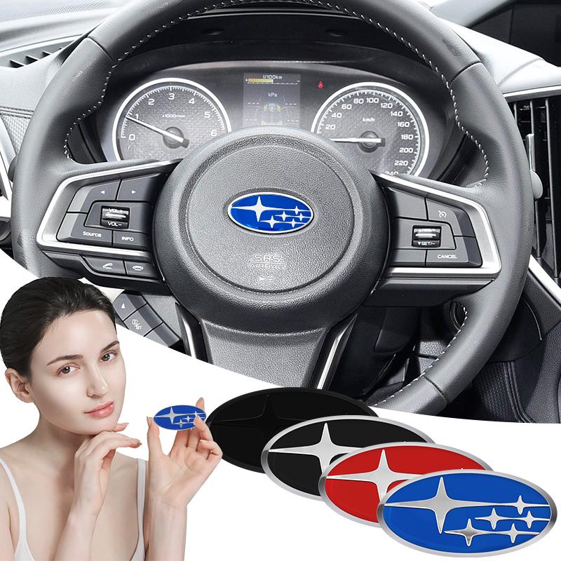 1pcs ABS Car Styling Steering Wheel Center Emblem Badge Sticker For Subaru Forester SG5 SH SJ Impreza XV Legacy Outback WRX STI Z12