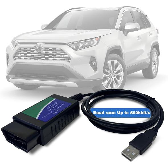 ELM327 OBD2 USB Diagnostic Cable Adapter with FT232RL FTDI2480 Chip | Elm327 USB Adapter Obd2 Scanner,ELM 327 OBD Diagnostic Tool Up to 500,000bps