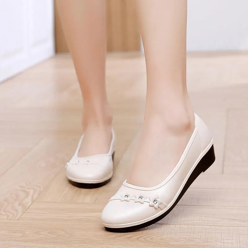 WTEMPO Женские однотонные повседневные туфли большого размера с вырезами из ПВХ, водонепроницаемые, нескользящие, мягкие, на толстом каблуке, рабочие туфли