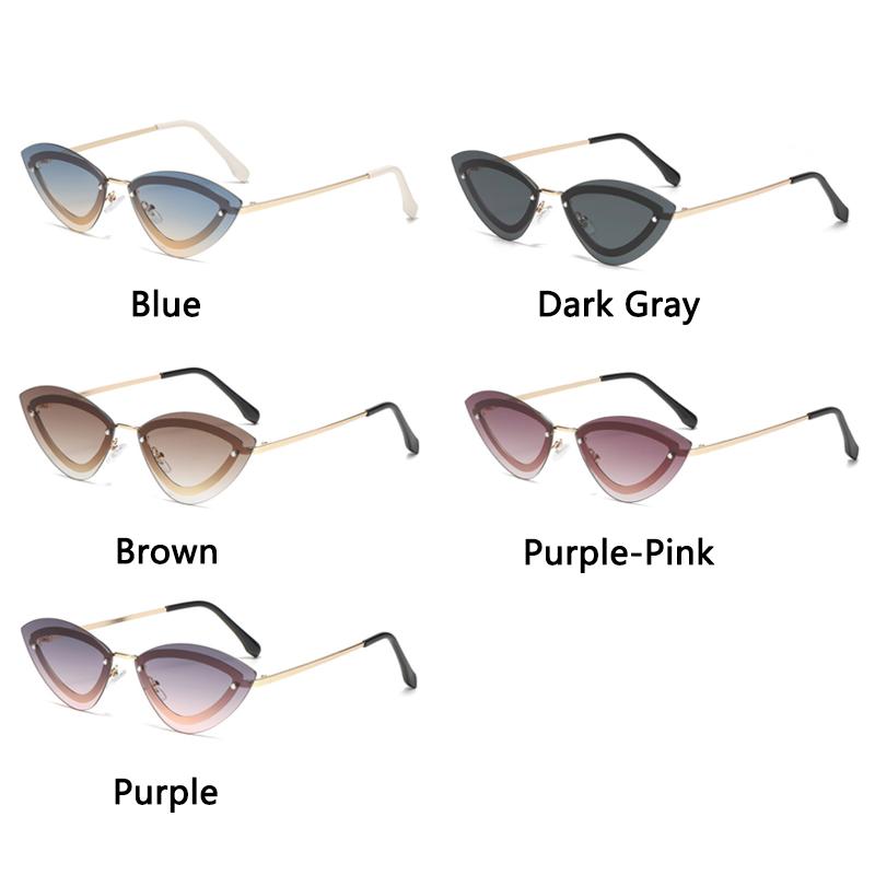 Xiaomi Women Fashion Rimless Cat‑Eye Sunglasses UV400 Gradient Lens Metal Temple Trendy Party Street Travel Photo 3863