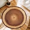 Круглый ковер «Естественный лесной шарм» - Узор годовых колец деревьев, Напольный коврик-пол из бревен, Ковер в стиле ствола дерева с дизайном трещин дерева