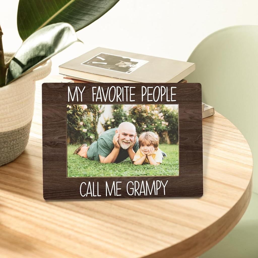 My Favorite People Call Me Grampy Picture Frame, Grampy Grandpa Gifts for Father's Day, Best Grandpa Gifts Photo Frame 4x6, Grandfather Wooden Photo
