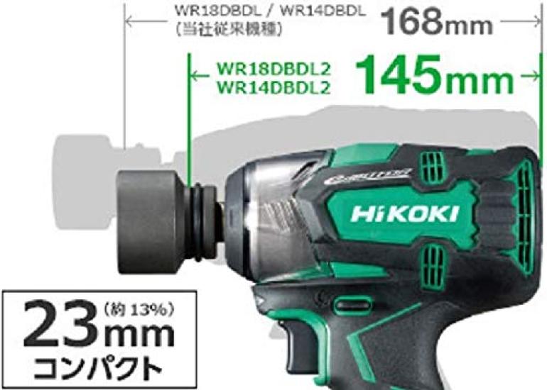 HiKOKI Cordless Impact Dustproof and Maximum Torque 280 WR18DBDL2 Includes Quick Charger and Case Wrench, Multi-Volt Series, Water-Resistant, Nm,