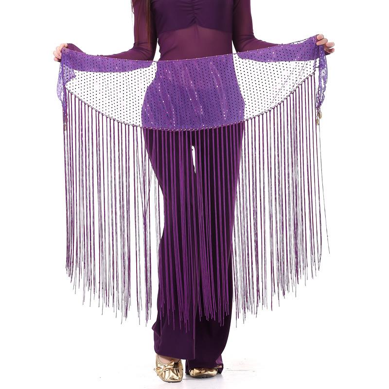 Highlight Tassel Waist Chain New Practice Dress Set Hip Scarf Tassel Indian Dance Costume Performance Dress Set Three Piece Set