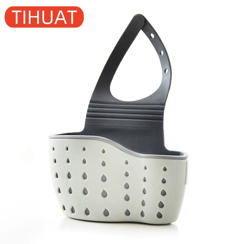 Удобная полка для раковины на присосках, подставка для мыла и губки для слива, кухонная подвесная корзина для хранения на присосках