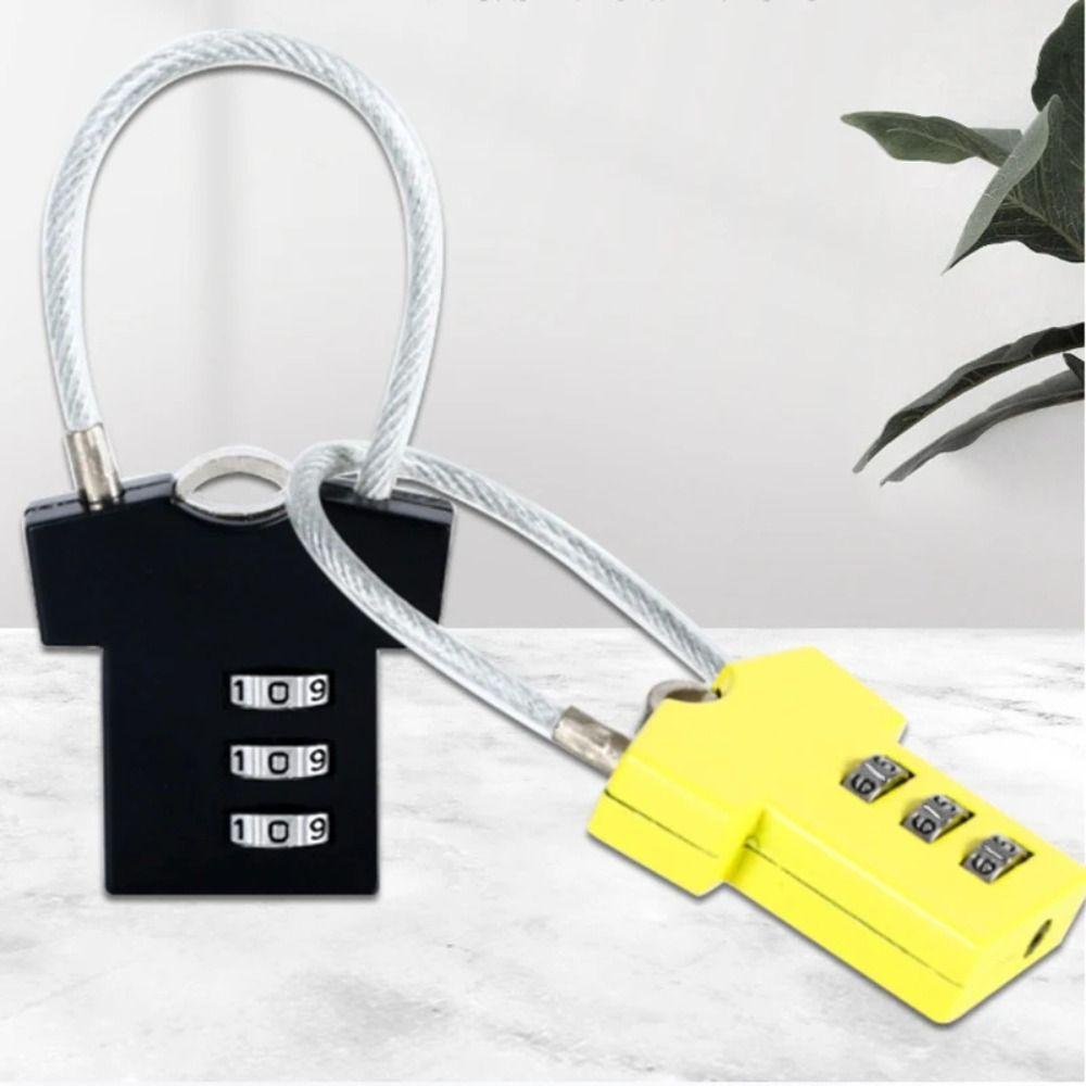 3 Digit Password Lock Steel Wire Suitcase Luggage Coded Lock Multifunctional Security Lock