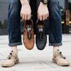 Fashion New Leather Casual Men Shoes Comfortable Soft Lightweight Flat Male Loafers Moccasins Driving Shoes D385
