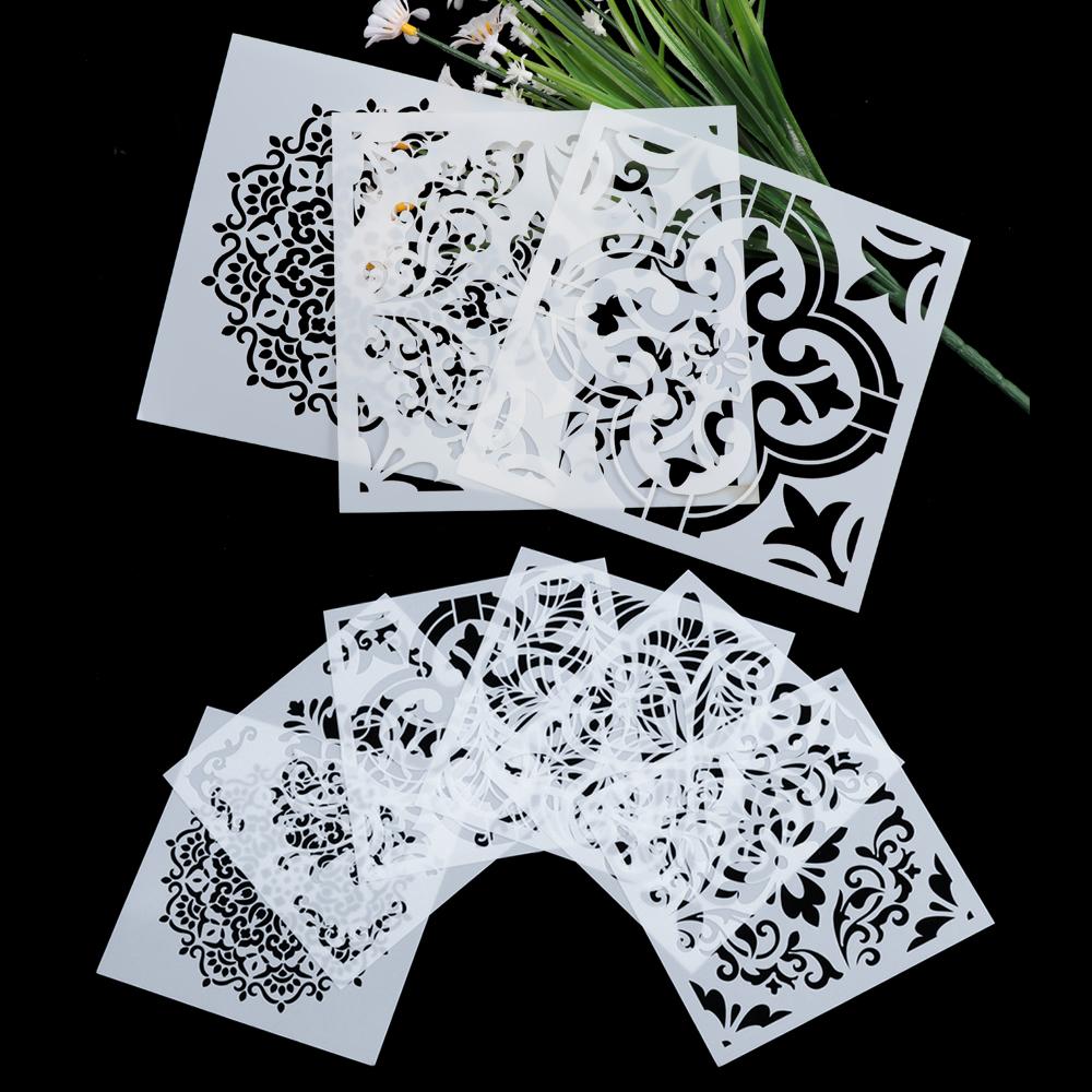 Сделай сам Тиснение Живопись Доска Изготовление Покраска Мебели Открытка Набор Трафаретов Мандала Шаблон для Рисования