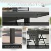Aluminium Extending Garden Table with Slatted Top for 6-8 Person, 160/220 x 90 x 73 cm, Grey