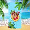 Pool Water Surface Capybara Duck Turtle Cartoon Beach Towel Washable For Beach Trip Holiday Swimming Pool Camping Use