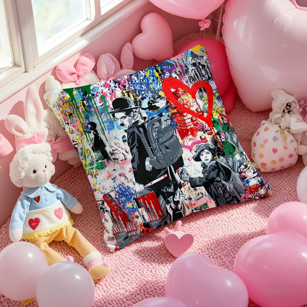 Art BBanksy Street Cushion Cover Pattern Printed Pillowcase for Living Room Sofa Cushion Cover Bedroom Decor