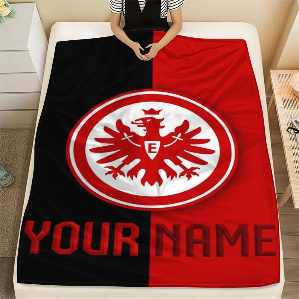 1 шт. Индивидуальное имя Шаблон Eintracht Frankfurt Фланелевое одеяло Подходит для всех сезонов для домашнего декора Тепло и комфорт Подарки Праздничный подарок_xia