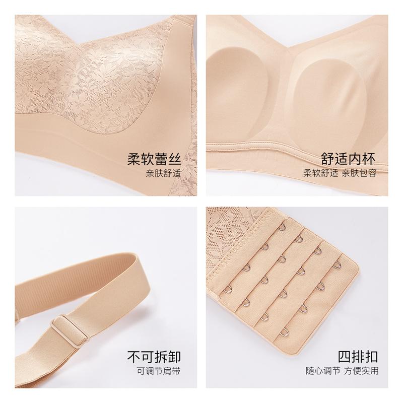 Big chest bra, full cup, thin design, gathered together, anti sagging, no steel ring, lifting, full coverage, chest revealing, small text bra
