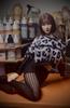 Figure Fishnet Pantyhose C for Sexy Beautiful Office Ladies Head and Hoodie Clothes Not [TOYBARJAPAN] 1/6 Accessories/Black (Body, Included)