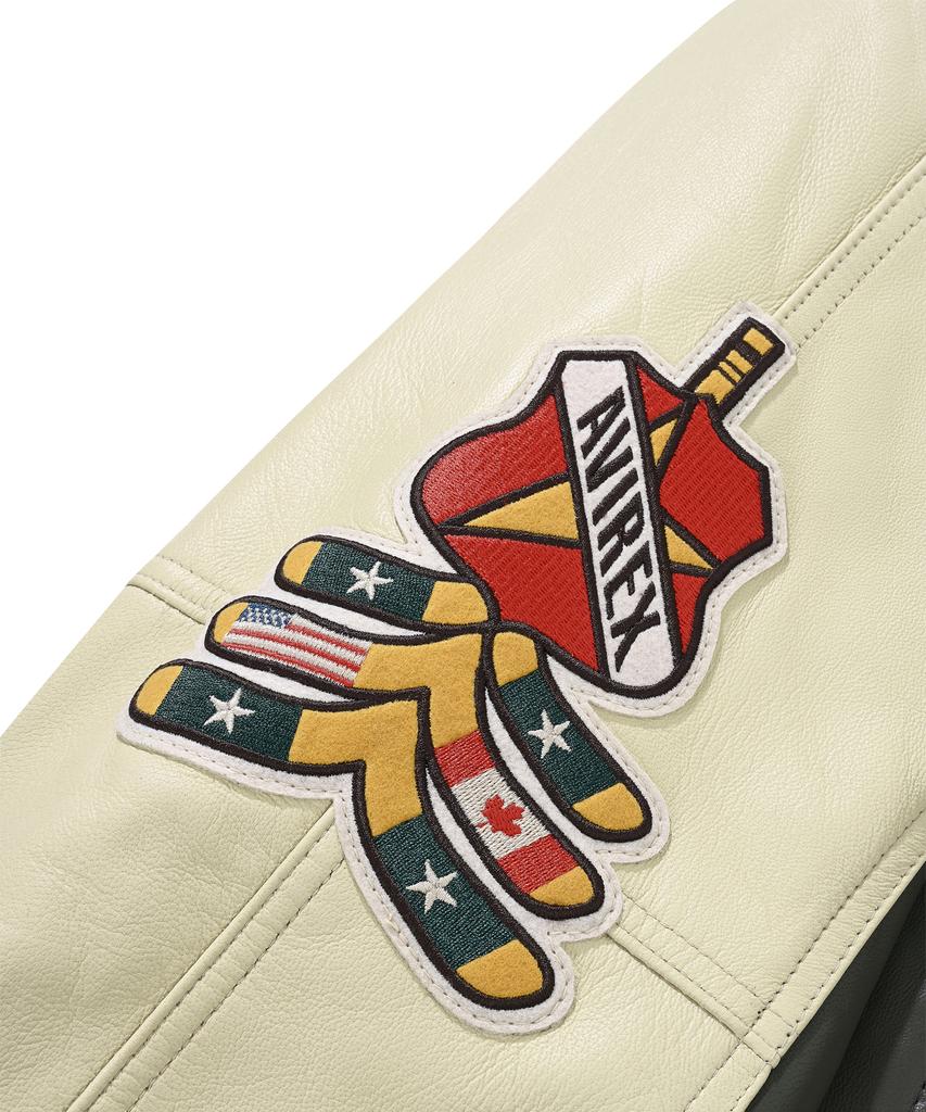 Avirex Leather Stadium Jacket / 7833950013 Green