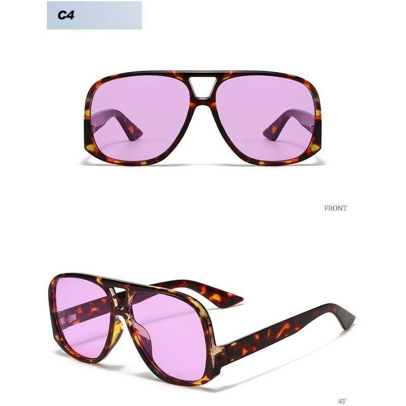 Ladies' Glasses, Retro Large-frame Double-beam Sunglasses.