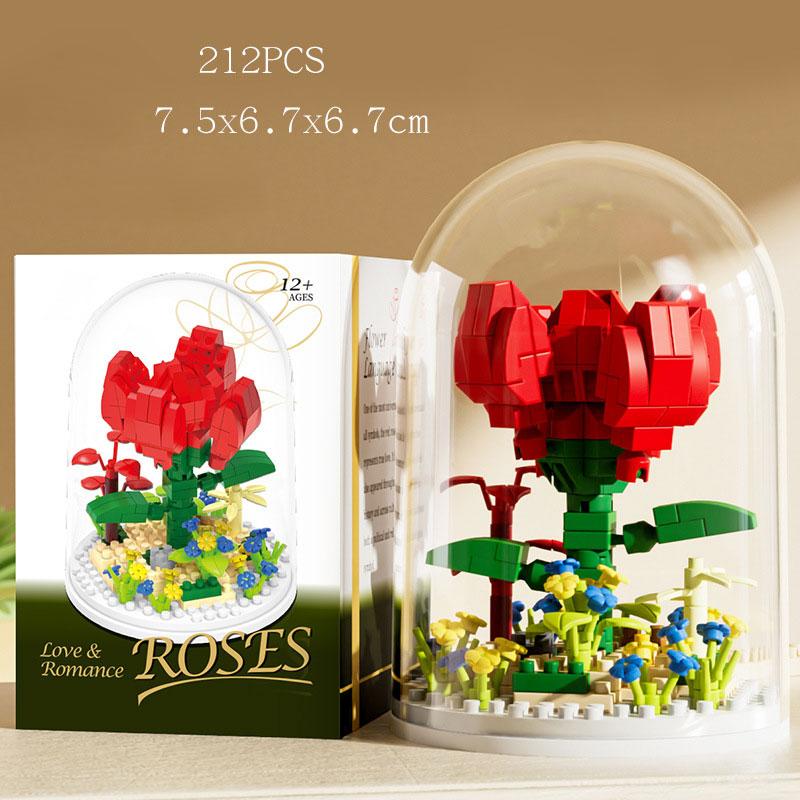Букет Вечных Цветов Бонсай Комнатное Растение Модель Микро Строительные Блоки Украшение для Дома Головоломка Игрушки Детские Подарки на День Рождения Рождество