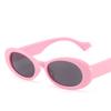 Women's Glasses Retro Bright Black Sunglasses Metal Hinge Blain Oval Frame  Beads