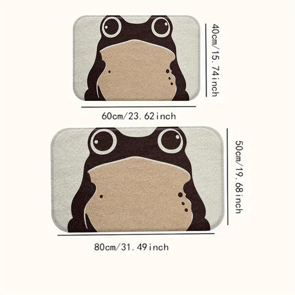 1pc Cartoon Frog Plush Mat Non-Slip Absorbent Rug for Bedroom Bathroom Kitchen Home Decor Gift