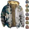 Мужская куртка с принтом в стиле ретро, ​​мужская весенне-осенняя повседневная трендовая куртка на молнии с капюшоном