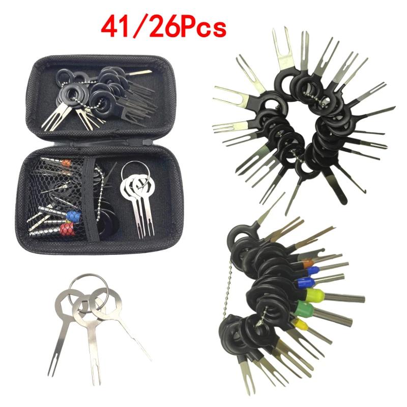 41/26 шт. Набор для снятия автомобильных клемм, коробка, съемник для разъема провода, съемник для извлечения штифта, набор инструментов для ремонта клеммных колодок
