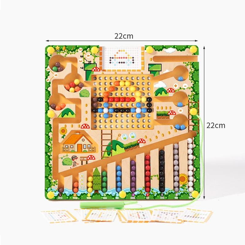 Магнитные сортировочные игры Монтессори Пазл Игрушки Лабиринт Доска Обучение Цвету Счету Классификация Чисел Деревянные Развивающие Игрушки