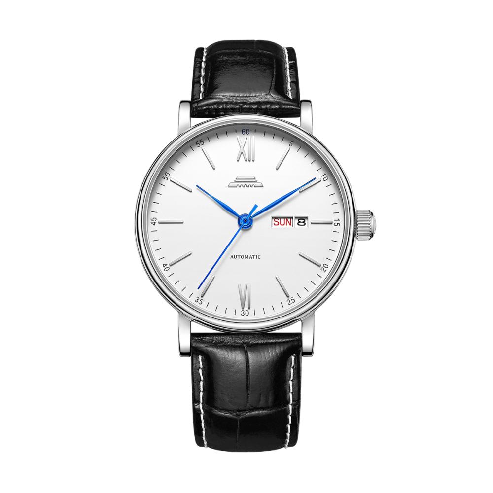 Beijing Classic Series Date and Day Watch 40mm Leather Man Watch Men Mechanical Automatic Skeleton Business Stainless Steel