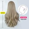Длинные вьющиеся синтетические парики Блондинка с черными натуральными волосами Парики Средняя часть для женщин Использование для косплея Повседневная Лолита Жаростойкие