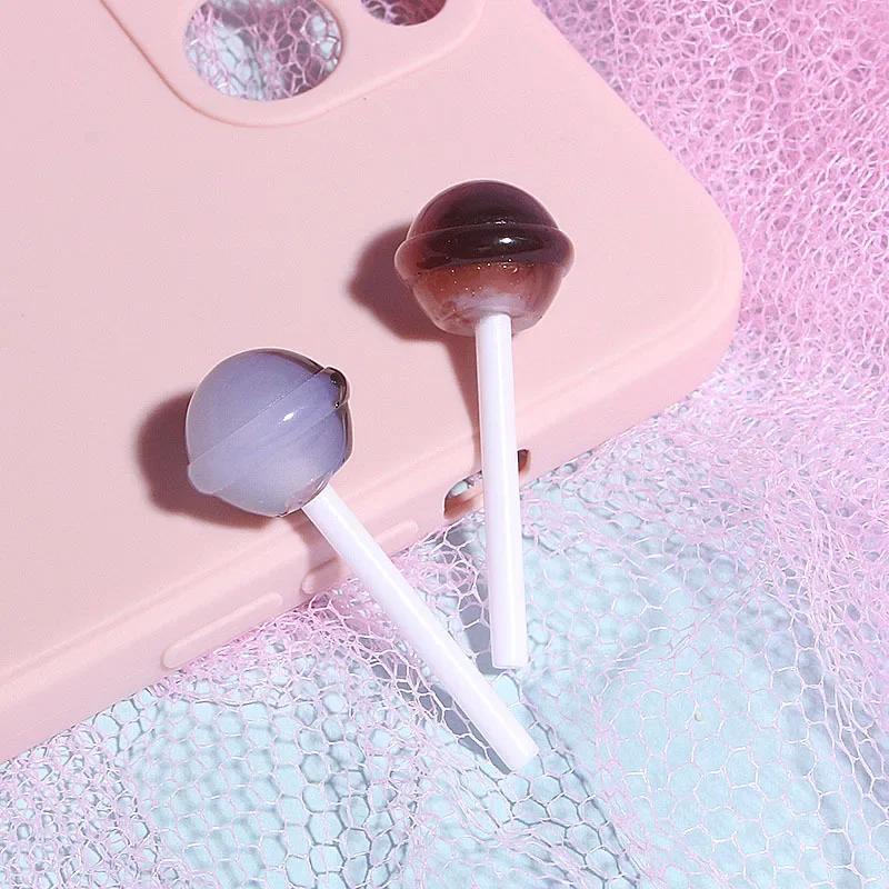 10Pcs Cute Color 3D Lollipop Decor Cream Gel Mobile Phone Case Accessories Girls DIY Homemade Hairpin Pendant Material Sticker