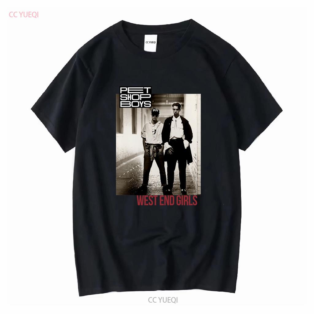 Pet Shop Boys West End Girls Black T Shirt All Size S 2345XL long or short sleeves vintage Washed Versatile homme