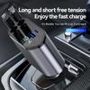 Car Charger 100w 4 IN 1 Super Fast Charge Car Phone Charger With Retractable Cable USB Type C Port Car Cigarette Lighter Adapter