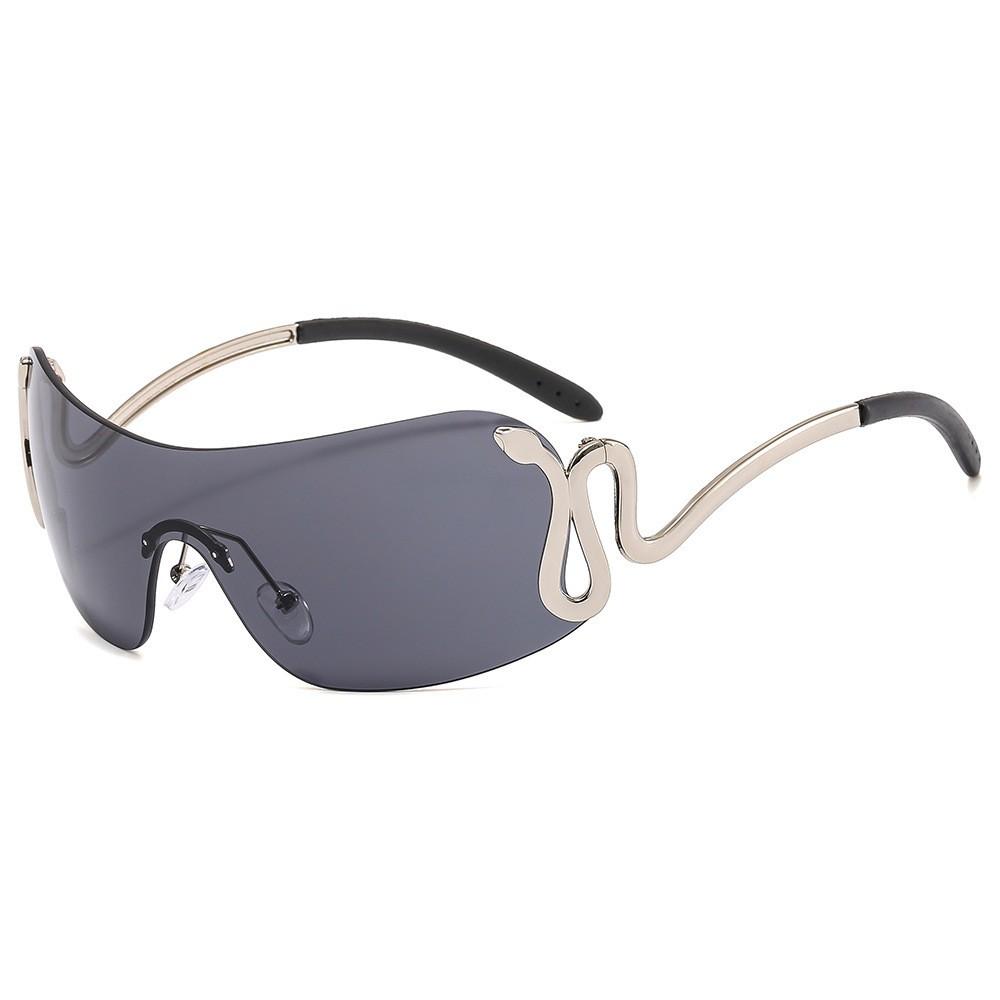 Spirit snake one-piece sunglasses new European and American trendy personalized sunglasses fashion YK millennium sunglasses
