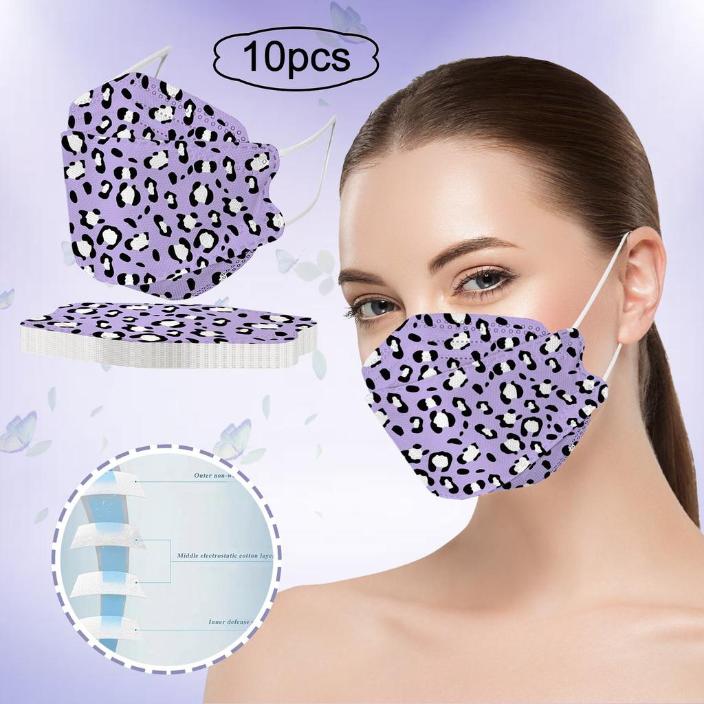 10шт взрослых Печатная наружная профилактическая маска для лица в виде рыбы