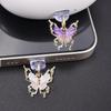 1pc Gradient Butterfly Alloy Metal Dust Plug for Mobile Phone, Decorative Charm Design, Debris Prevention Accessory