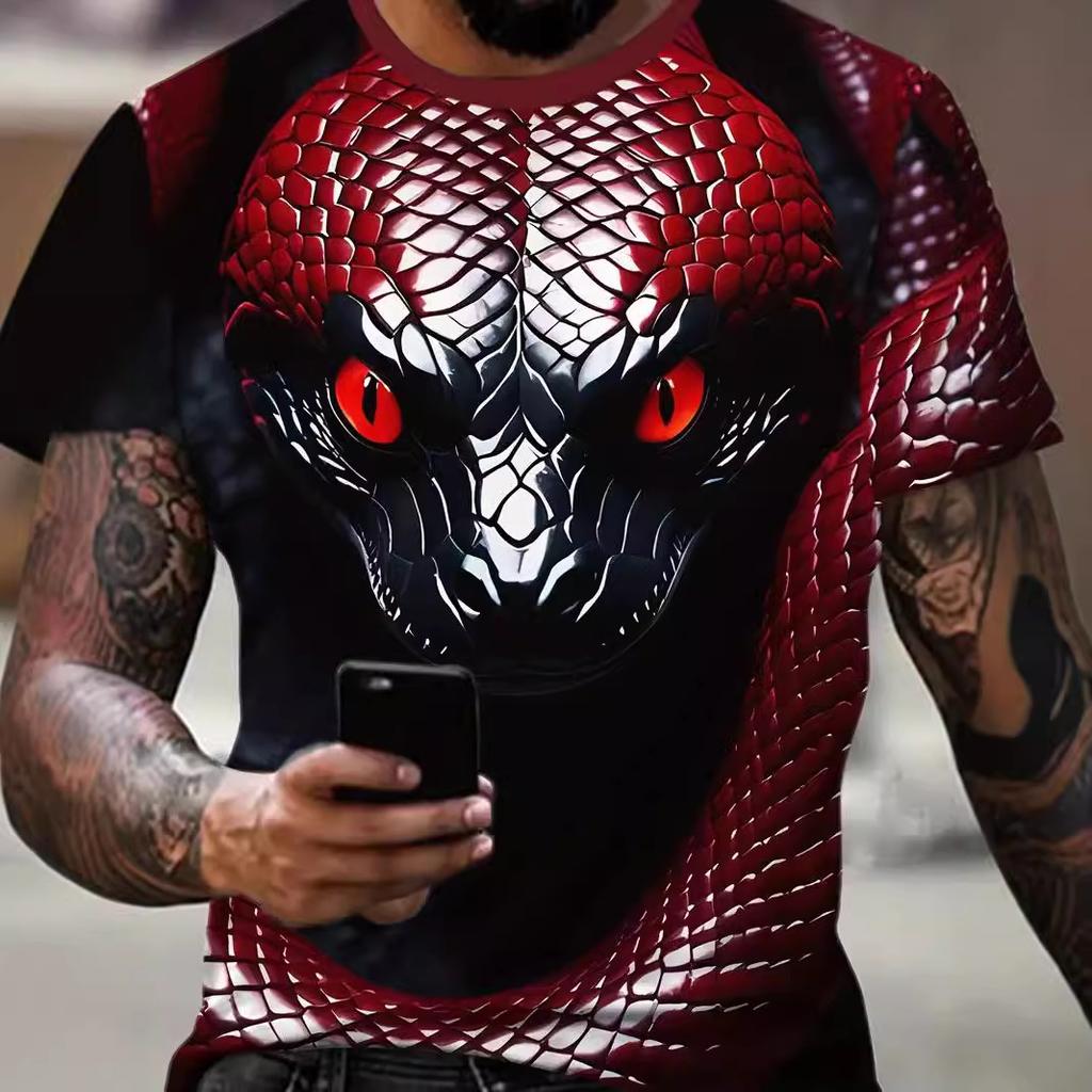 Летний топ с круглым вырезом и 3D-принтом, модные повседневные футболки с короткими рукавами для мужчин