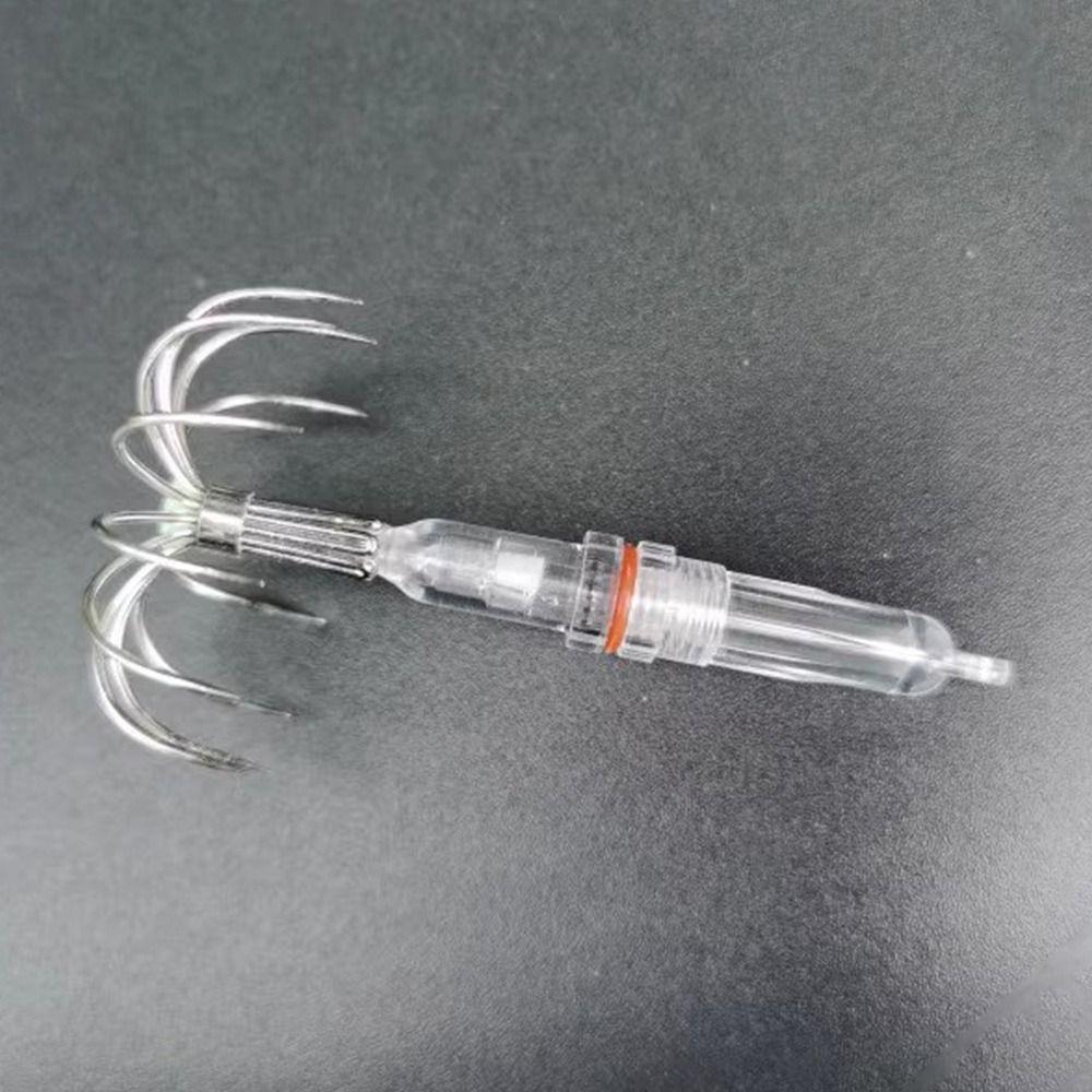 Светодиодная приманка в форме ромба с крючком, разноцветный рыболовный крючок для кальмара, портативный рыболовный фонарик