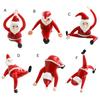 Santa Claus Yoga Glass Ornament Desktop Art Figurine Healthy Humorous Holiday Decor Glass Art Ornament