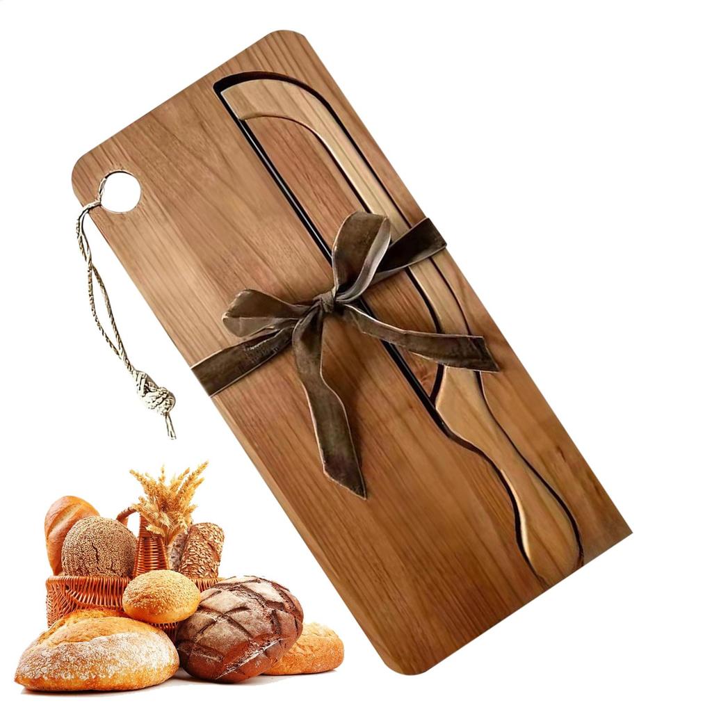 Нож для хлеба из нержавеющей стали, нож в форме дуги, деревянный набор разделочных досок для хлеба для левой и правой руки, для бейглов, французских багетов, для дома