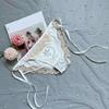 Crystal Bow Rhinestone Satin Panties Ice Silk Lace Briefs for Women Sweet Lace Tie Panties  Girl