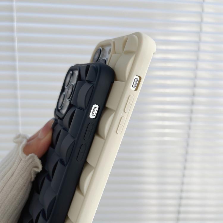 For iPhone 11 Pro Max 3D Cube Weave Texture Skin Feel Phone Case