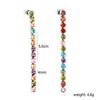 Fashionable And Luxurious Round Colorful Zircon Fringe Earrings With Exquisite Chain Accessories Versatile Ear Jewelry