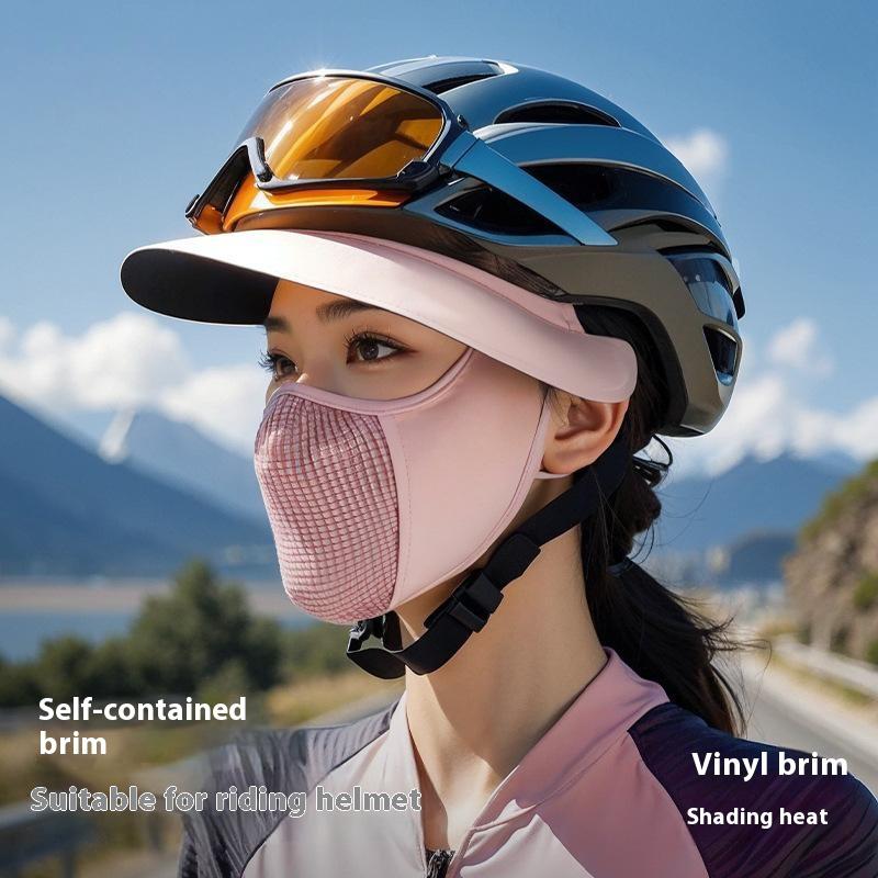 GOLOVEJOY XTJ146 Summer Cycling Face Mask Ice Silk Breathable UV Shield Face Cover Sun Hat