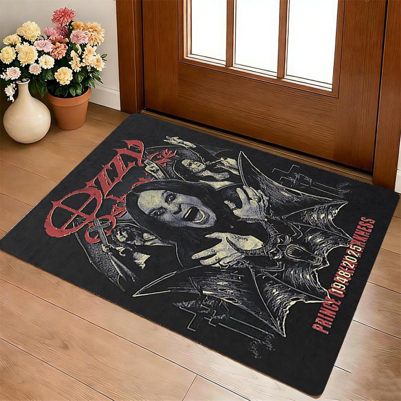 Black Metal Living Room Nonslip Area Rug Soft Carpet For Bedroom Game Playroom Sofa Office Home Decor Doormat Christmas Gift C926632