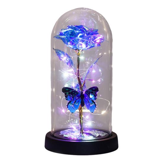 Вечная роза в куполе со светодиодной подсветкой Романтическая светящаяся искусственная роза Подарок для жены, девушки, бабушки на годовщину, день рождения, День святого Валентина, праздник