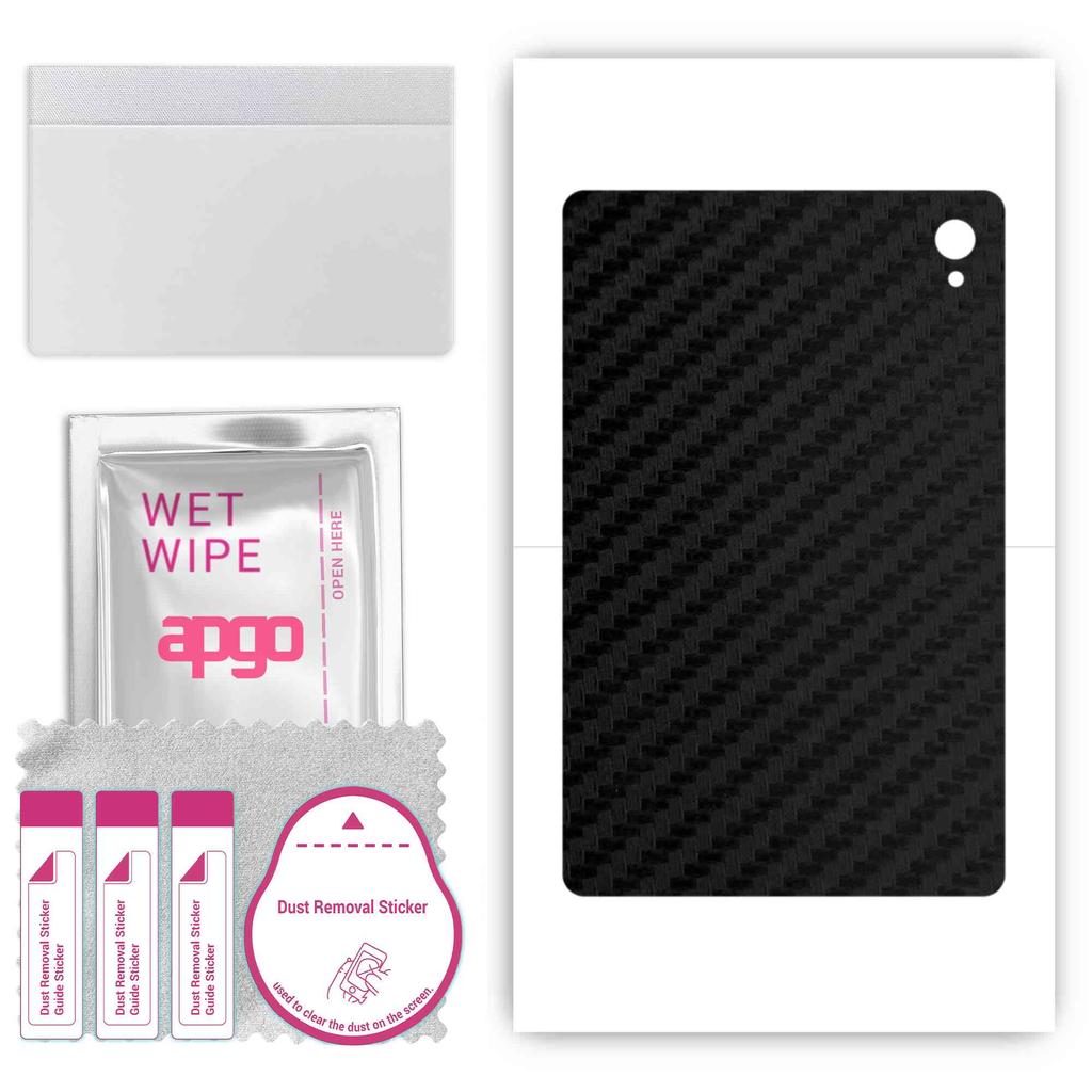 apgo Protective Skin Sticker for the Back Compatible with Acer Sospiro AS10W, Wrap Film, Foil, Vinyl - Pattern Carbon Black