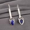 Лазурит Драгоценный камень 925 Стерлинговое серебро Ручной работы Серьги 2,3" Новогодний подарок EE-166-20