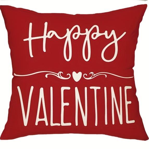 Valentine'S Day Pillow Cover Set - Red Polka Dot & Love Heart Gnomes Design | Decor For Couch/Living Room (Inserts Not Included)