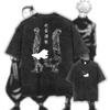 Jujutsu Kaisen Годжо Гэто Футболка Скрытый инвентарь Графика Мужская Кислотная стирка Оверсайз Уличная одежда Аниме Хлопковая футболка