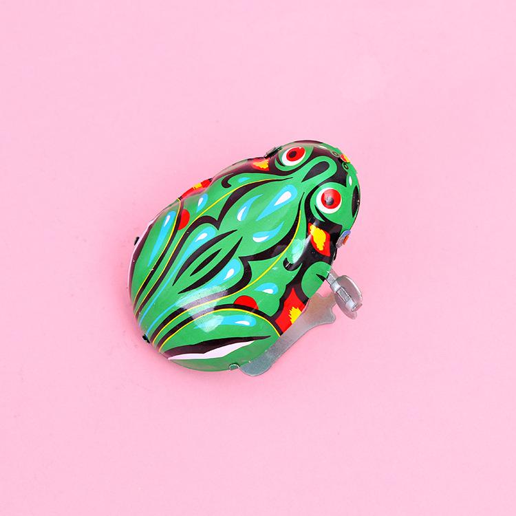 Children's Classic Iron Wind Up Clockwork Toy Jumping Frog Retro Toy Puzzle Education Children's Kids Gift